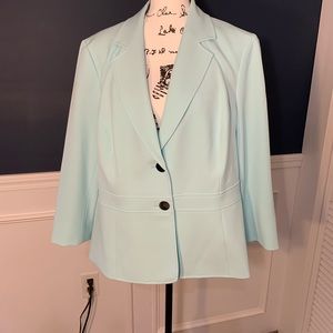 Kasper Stretch Crepe Two-Button Waist Seam Jacket